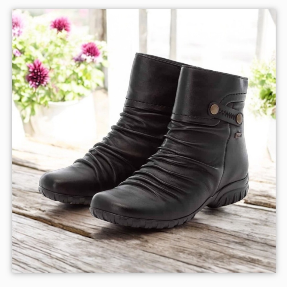 Rieker Black Leather Waterproof Winter Boot- Soft Lambswool lined!-Sz7.5 ๐โโ - Picture 4 of 16
